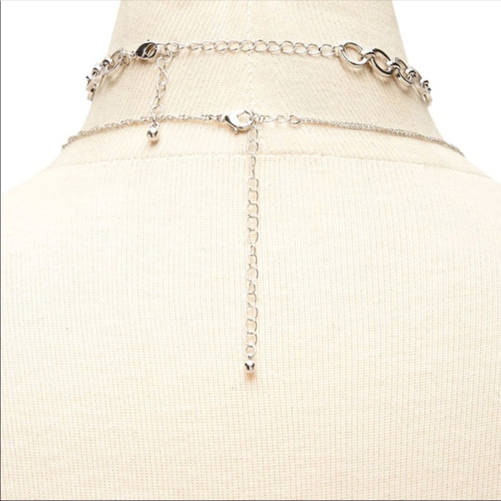 Geometric tear drop necklace and choker - Picture 3 of 3